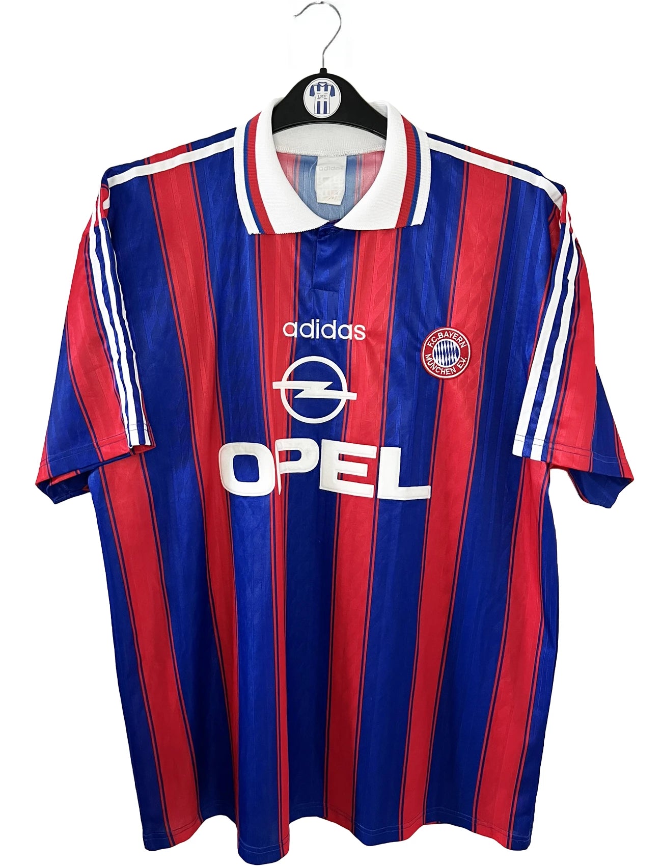 Maillot de foot retro/vintage authentique rouge et bleu adidas Bayern Munich domicile 1996