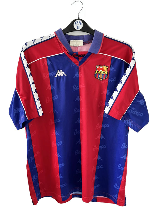 Maillot de foot vintage/retro authentique rouge et bleu Kappa FC Barcelone domicile 1992-1995